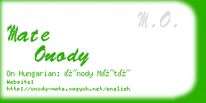 mate onody business card